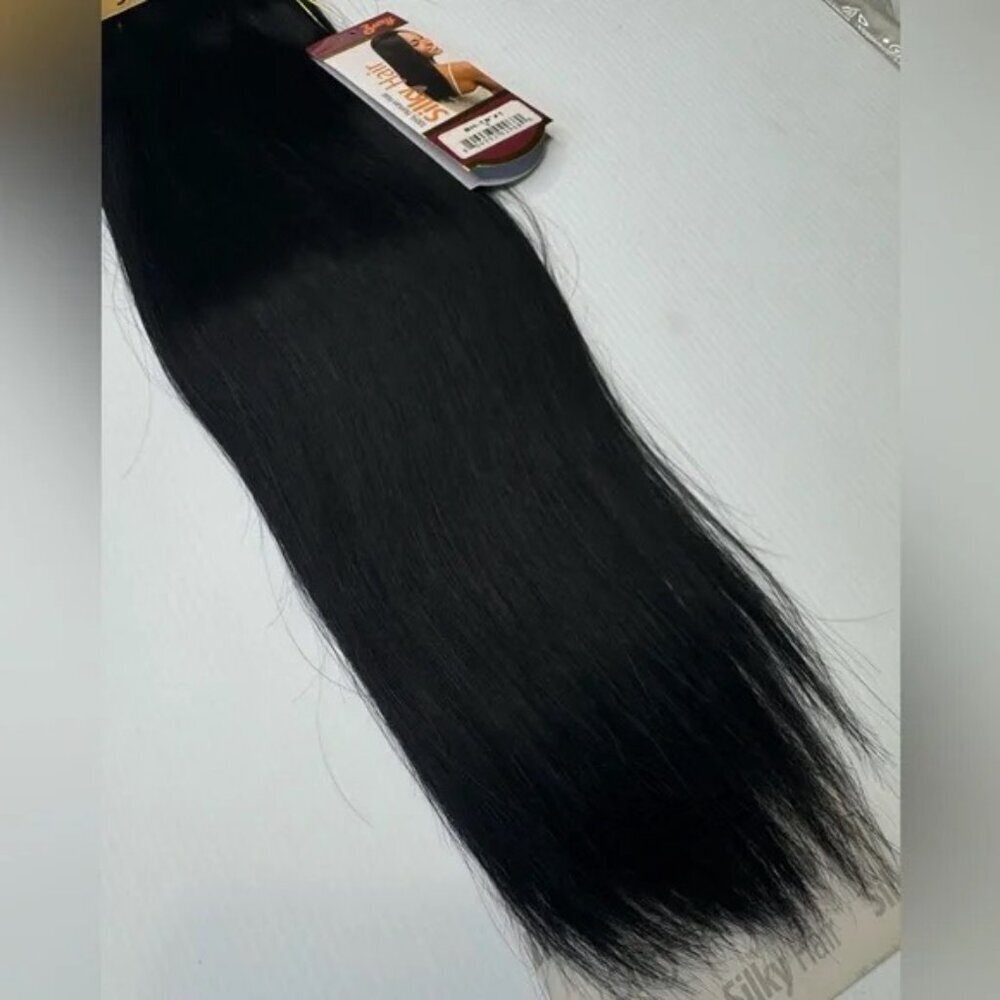 Silky Straight 100% Human Hair Weft – Black Color 1 – 16” – Sew-In Weave Bundle - Picture 2 of 5